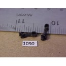 1090 - HO Scale - (CIL, etc.) dummy couplers, brass, 3/32 x 5/64 oblong hole, 1/2 long overall; 7/16 to hole center, f/p black - Pkg. 2
